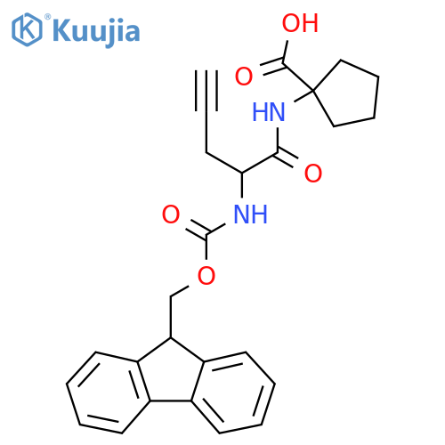 1-2-({(9H-fluoren-9-yl)methoxycarbonyl}amino)pent-4-ynamidocyclopentane-1-carboxylic acid structure