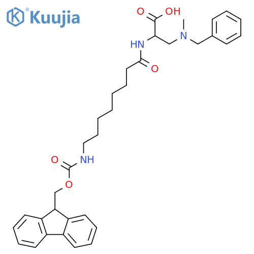 3-benzyl(methyl)amino-2-8-({(9H-fluoren-9-yl)methoxycarbonyl}amino)octanamidopropanoic acid structure