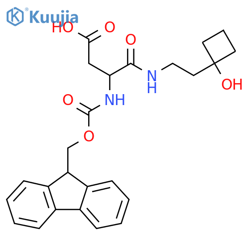 3-({(9H-fluoren-9-yl)methoxycarbonyl}amino)-3-{2-(1-hydroxycyclobutyl)ethylcarbamoyl}propanoic acid structure