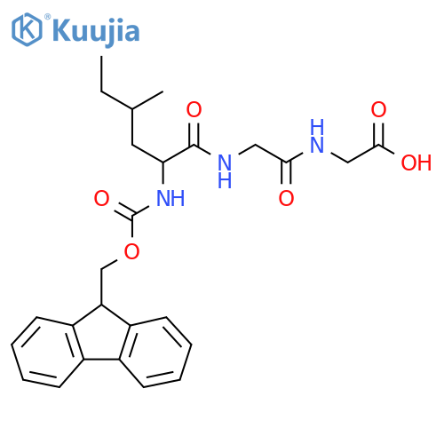 2-{2-2-({(9H-fluoren-9-yl)methoxycarbonyl}amino)-4-methylhexanamidoacetamido}acetic acid structure