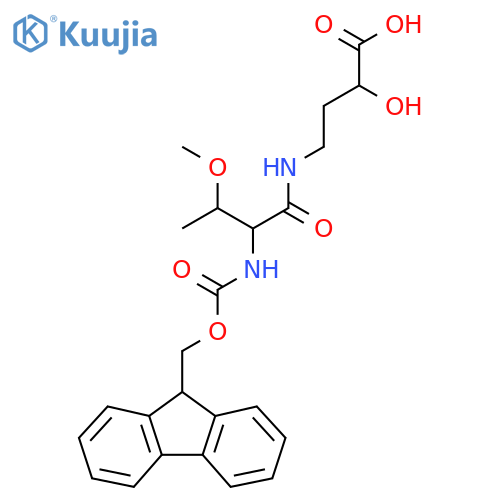 4-2-({(9H-fluoren-9-yl)methoxycarbonyl}amino)-3-methoxybutanamido-2-hydroxybutanoic acid structure