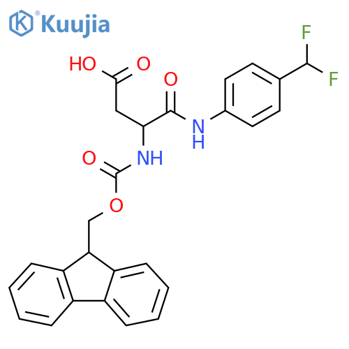 3-{4-(difluoromethyl)phenylcarbamoyl}-3-({(9H-fluoren-9-yl)methoxycarbonyl}amino)propanoic acid structure