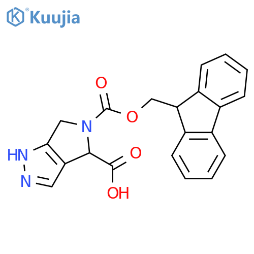 5-{(9H-fluoren-9-yl)methoxycarbonyl}-2H,4H,5H,6H-pyrrolo3,4-cpyrazole-4-carboxylic acid structure