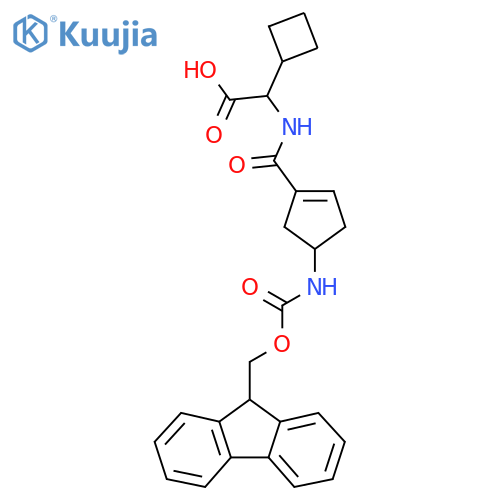 2-cyclobutyl-2-{4-({(9H-fluoren-9-yl)methoxycarbonyl}amino)cyclopent-1-en-1-ylformamido}acetic acid structure
