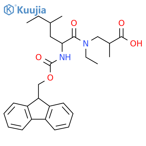3-N-ethyl-2-({(9H-fluoren-9-yl)methoxycarbonyl}amino)-4-methylhexanamido-2-methylpropanoic acid structure