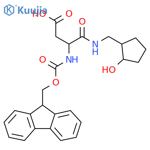 3-({(9H-fluoren-9-yl)methoxycarbonyl}amino)-3-{(2-hydroxycyclopentyl)methylcarbamoyl}propanoic acid structure