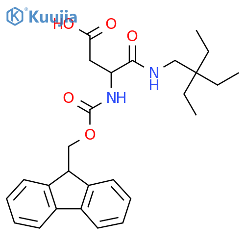 3-(2,2-diethylbutyl)carbamoyl-3-({(9H-fluoren-9-yl)methoxycarbonyl}amino)propanoic acid structure
