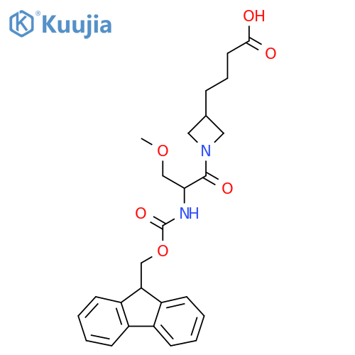 4-{1-2-({(9H-fluoren-9-yl)methoxycarbonyl}amino)-3-methoxypropanoylazetidin-3-yl}butanoic acid structure