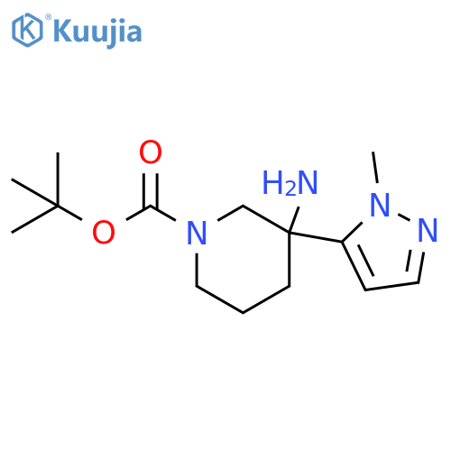 tert-butyl 3-amino-3-(1-methyl-1H-pyrazol-5-yl)piperidine-1-carboxylate structure