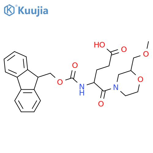 4-({(9H-fluoren-9-yl)methoxycarbonyl}amino)-5-2-(methoxymethyl)morpholin-4-yl-5-oxopentanoic acid structure