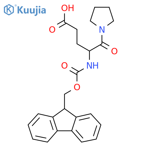 4-({(9H-fluoren-9-yl)methoxycarbonyl}amino)-5-oxo-5-(pyrrolidin-1-yl)pentanoic acid structure