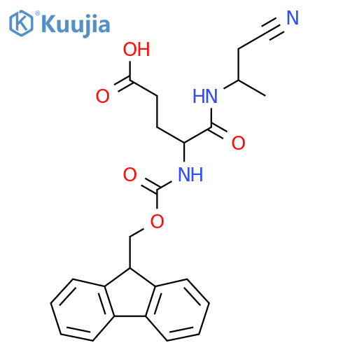 4-(1-cyanopropan-2-yl)carbamoyl-4-({(9H-fluoren-9-yl)methoxycarbonyl}amino)butanoic acid structure