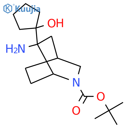 tert-butyl 6-amino-6-(1-hydroxycyclopentyl)-2-azabicyclo2.2.2octane-2-carboxylate structure