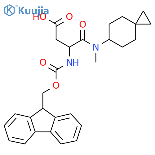 3-({(9H-fluoren-9-yl)methoxycarbonyl}amino)-3-methyl({spiro2.5octan-6-yl})carbamoylpropanoic acid structure