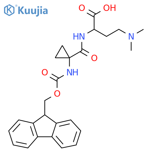 4-(dimethylamino)-2-{1-({(9H-fluoren-9-yl)methoxycarbonyl}amino)cyclopropylformamido}butanoic acid structure