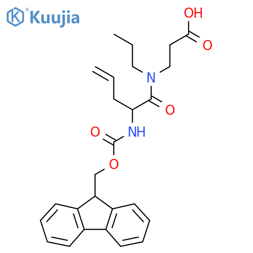 3-2-({(9H-fluoren-9-yl)methoxycarbonyl}amino)-N-propylpent-4-enamidopropanoic acid structure