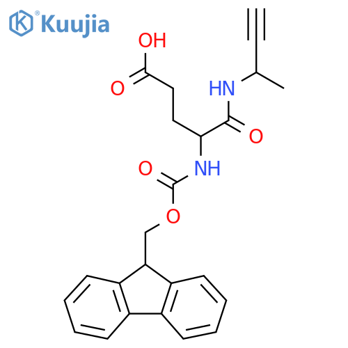 4-(but-3-yn-2-yl)carbamoyl-4-({(9H-fluoren-9-yl)methoxycarbonyl}amino)butanoic acid structure