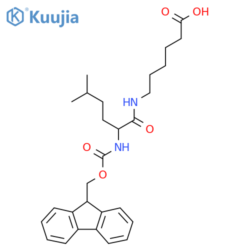 6-2-({(9H-fluoren-9-yl)methoxycarbonyl}amino)-5-methylhexanamidohexanoic acid structure