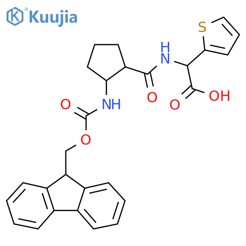 2-{2-({(9H-fluoren-9-yl)methoxycarbonyl}amino)cyclopentylformamido}-2-(thiophen-2-yl)acetic acid structure