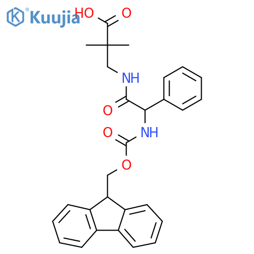 3-2-({(9H-fluoren-9-yl)methoxycarbonyl}amino)-2-phenylacetamido-2,2-dimethylpropanoic acid structure