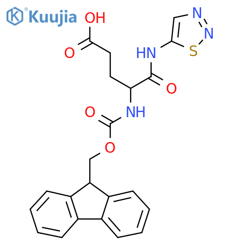 4-({(9H-fluoren-9-yl)methoxycarbonyl}amino)-4-(1,2,3-thiadiazol-5-yl)carbamoylbutanoic acid structure