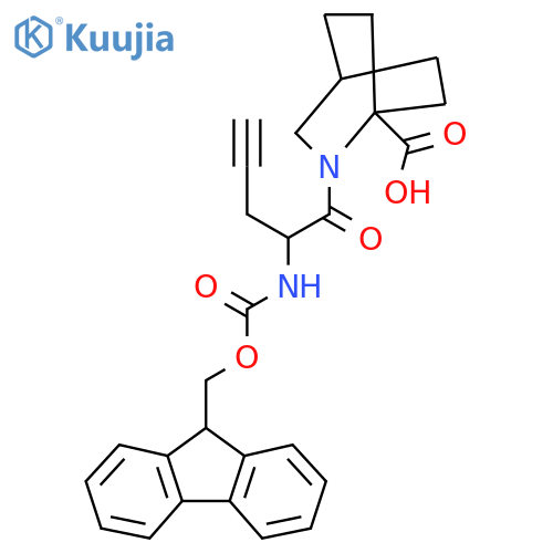 2-2-({(9H-fluoren-9-yl)methoxycarbonyl}amino)pent-4-ynoyl-2-azabicyclo2.2.2octane-1-carboxylic acid structure