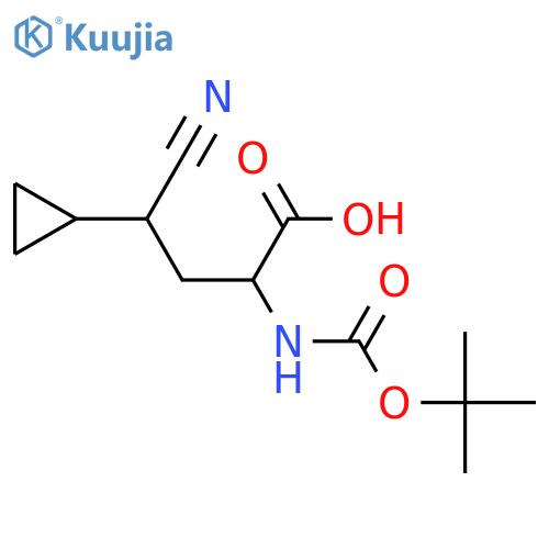 2-{(tert-butoxy)carbonylamino}-4-cyano-4-cyclopropylbutanoic acid structure