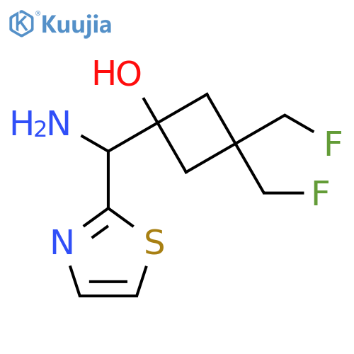 1-amino(1,3-thiazol-2-yl)methyl-3,3-bis(fluoromethyl)cyclobutan-1-ol structure