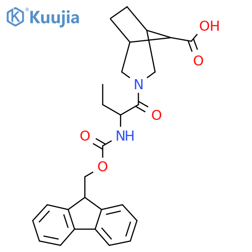 3-2-({(9H-fluoren-9-yl)methoxycarbonyl}amino)butanoyl-3-azabicyclo3.2.1octane-8-carboxylic acid structure
