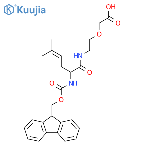 2-{2-2-({(9H-fluoren-9-yl)methoxycarbonyl}amino)-5-methylhex-4-enamidoethoxy}acetic acid structure