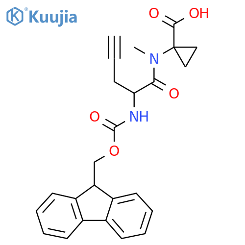 1-2-({(9H-fluoren-9-yl)methoxycarbonyl}amino)-N-methylpent-4-ynamidocyclopropane-1-carboxylic acid structure
