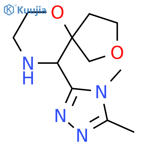 10-(dimethyl-4H-1,2,4-triazol-3-yl)-2,6-dioxa-9-azaspiro4.5decane structure