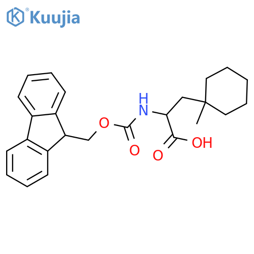 2-({(9H-fluoren-9-yl)methoxycarbonyl}amino)-3-(1-methylcyclohexyl)propanoic acid structure