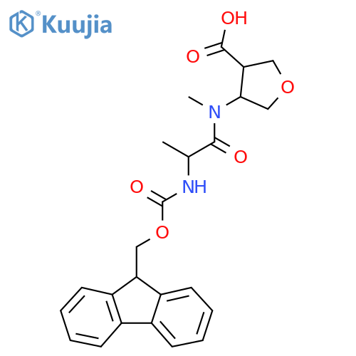 4-2-({(9H-fluoren-9-yl)methoxycarbonyl}amino)-N-methylpropanamidooxolane-3-carboxylic acid structure