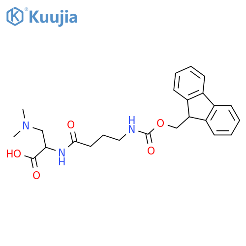 3-(dimethylamino)-2-4-({(9H-fluoren-9-yl)methoxycarbonyl}amino)butanamidopropanoic acid structure