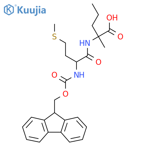 2-2-({(9H-fluoren-9-yl)methoxycarbonyl}amino)-4-(methylsulfanyl)butanamido-2-methylpentanoic acid structure