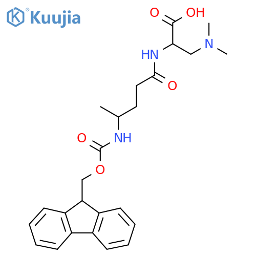 3-(dimethylamino)-2-4-({(9H-fluoren-9-yl)methoxycarbonyl}amino)pentanamidopropanoic acid structure