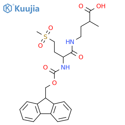 4-2-({(9H-fluoren-9-yl)methoxycarbonyl}amino)-4-methanesulfonylbutanamido-2-methylbutanoic acid structure