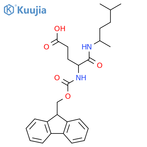 4-({(9H-fluoren-9-yl)methoxycarbonyl}amino)-4-(5-methylhexan-2-yl)carbamoylbutanoic acid structure