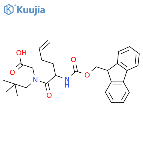 2-N-(2,2-dimethylpropyl)-2-({(9H-fluoren-9-yl)methoxycarbonyl}amino)hex-5-enamidoacetic acid structure