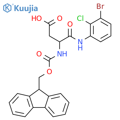 3-(3-bromo-2-chlorophenyl)carbamoyl-3-({(9H-fluoren-9-yl)methoxycarbonyl}amino)propanoic acid structure