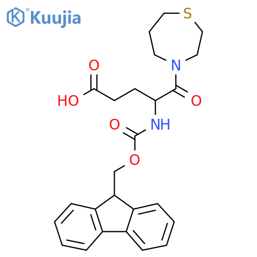 4-({(9H-fluoren-9-yl)methoxycarbonyl}amino)-5-oxo-5-(1,4-thiazepan-4-yl)pentanoic acid structure
