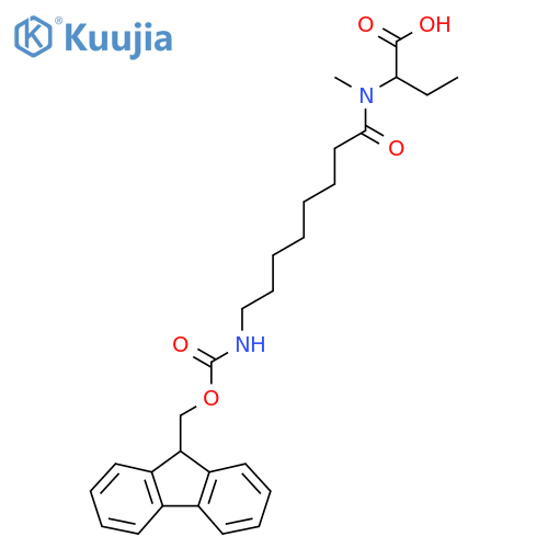 2-8-({(9H-fluoren-9-yl)methoxycarbonyl}amino)-N-methyloctanamidobutanoic acid structure