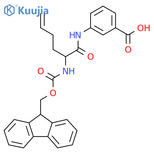 3-2-({(9H-fluoren-9-yl)methoxycarbonyl}amino)hex-5-enamidobenzoic acid structure