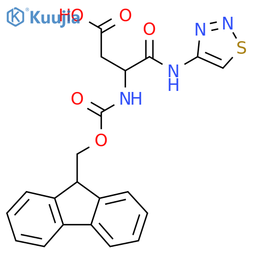 3-({(9H-fluoren-9-yl)methoxycarbonyl}amino)-3-(1,2,3-thiadiazol-4-yl)carbamoylpropanoic acid structure