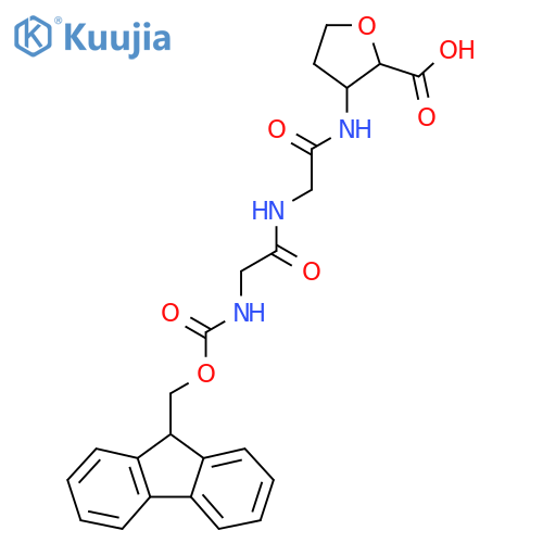 3-{2-2-({(9H-fluoren-9-yl)methoxycarbonyl}amino)acetamidoacetamido}oxolane-2-carboxylic acid structure