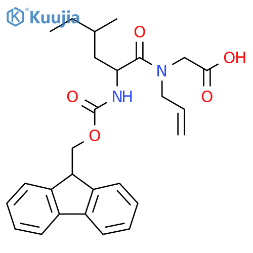 2-2-({(9H-fluoren-9-yl)methoxycarbonyl}amino)-4-methyl-N-(prop-2-en-1-yl)hexanamidoacetic acid structure