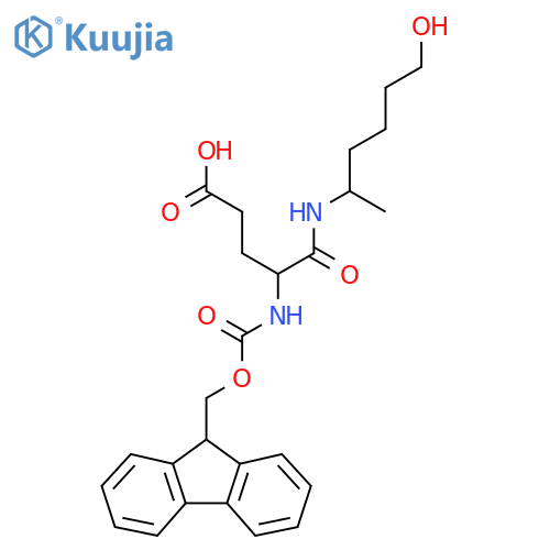 4-({(9H-fluoren-9-yl)methoxycarbonyl}amino)-4-(6-hydroxyhexan-2-yl)carbamoylbutanoic acid structure