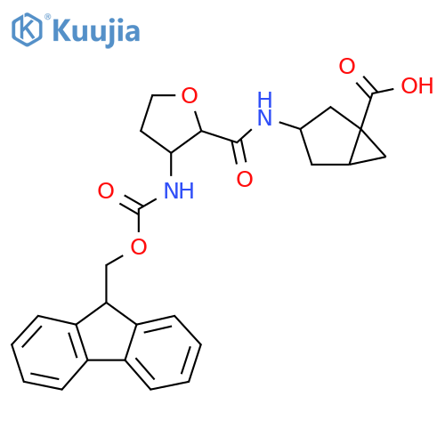 3-3-({(9H-fluoren-9-yl)methoxycarbonyl}amino)oxolane-2-amidobicyclo3.1.0hexane-1-carboxylic acid structure