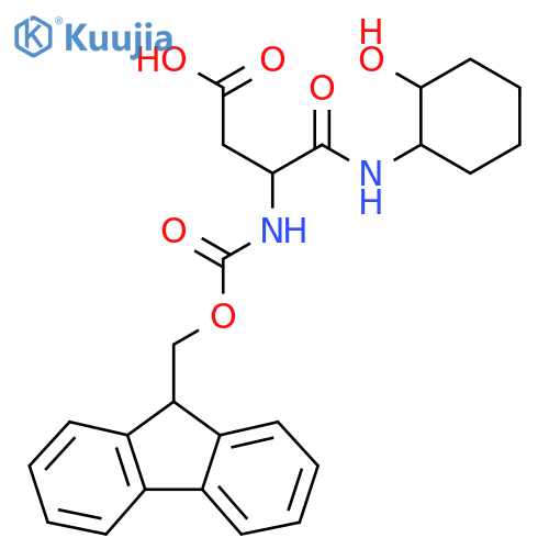 3-({(9H-fluoren-9-yl)methoxycarbonyl}amino)-3-(2-hydroxycyclohexyl)carbamoylpropanoic acid structure